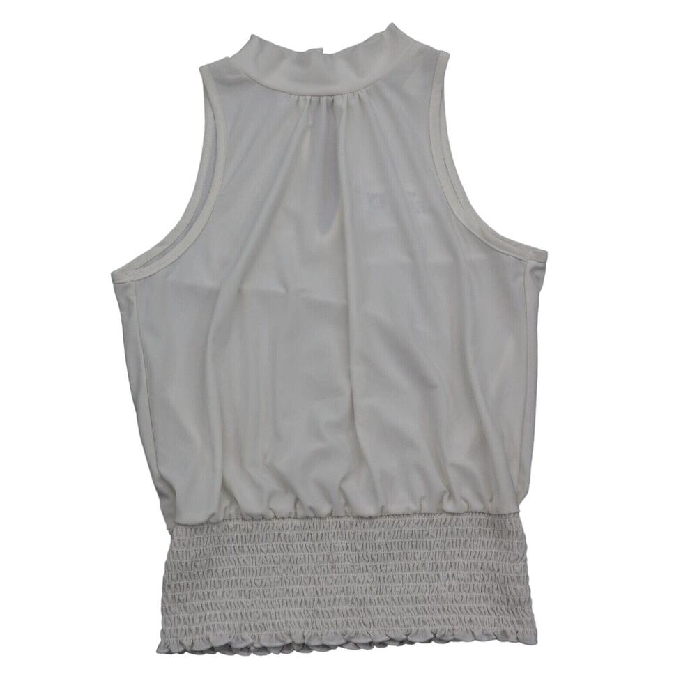 Jacaranda Shirt Womens S White Sleeveless High Neck Racerback Crop Top